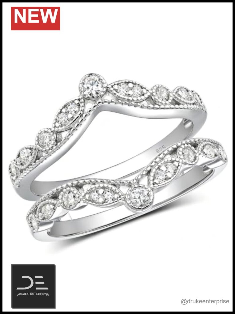 925 Sterling Silver Moissanite Ring Enhancer Engagement Ring Guard Wraps